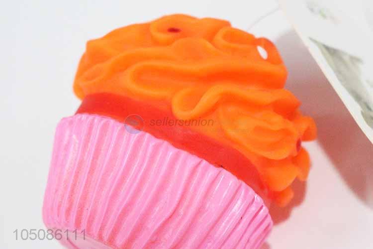 Competitive price cupcake shape vinyl dog toy