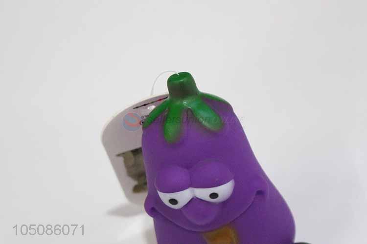 Direct factory eggplant shape vinyl dog toy