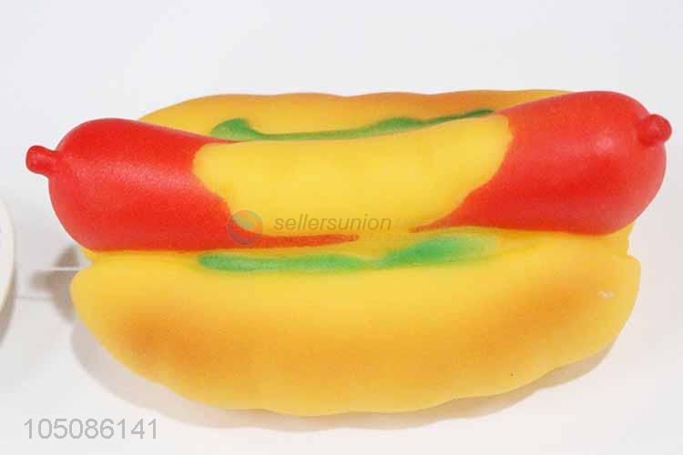 Cheap wholesale sandwich shape vinyl dog toy