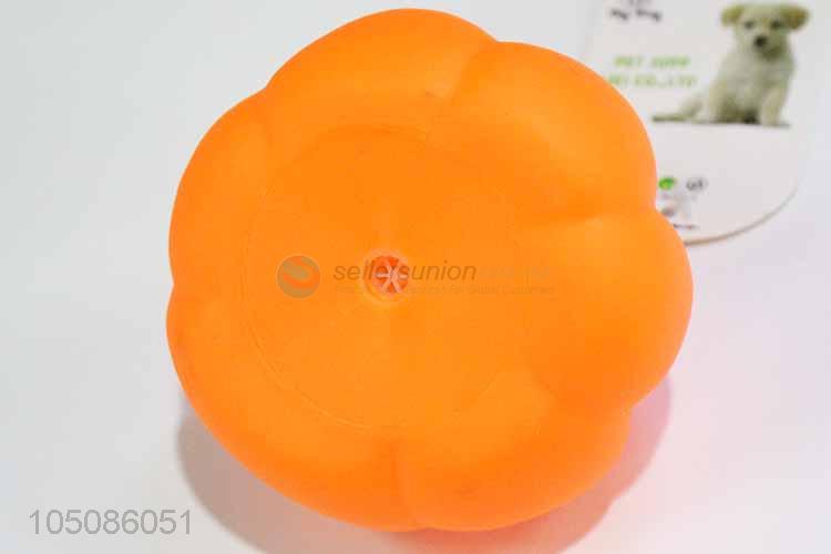 Factory OEM pumpkin shape vinyl dog toy