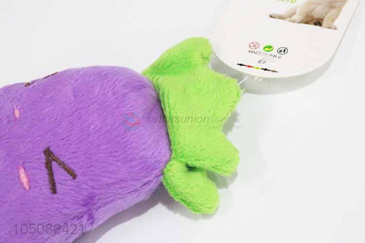 Wholesale premium quality soft eggplant shape pet toy