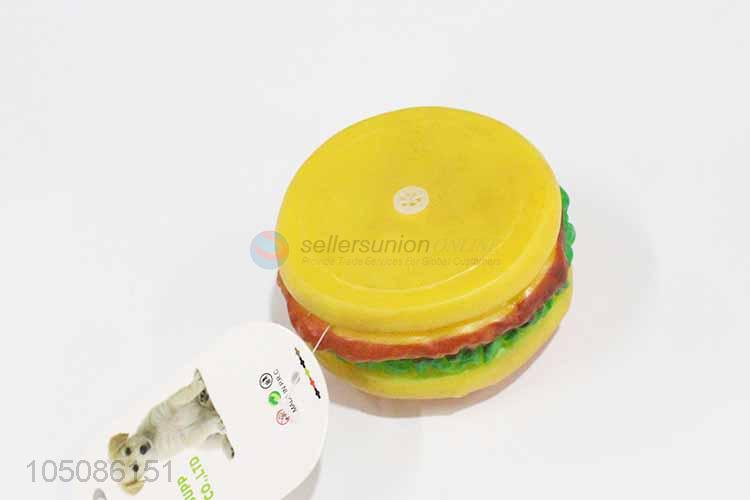 Bottom price hamburger shape vinyl dog toy