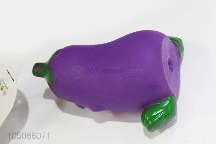 Direct factory eggplant shape vinyl dog toy