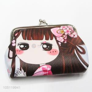 Wholesale Cartoon Girl Pattern Cheap PVC Coin Purse for Ladies