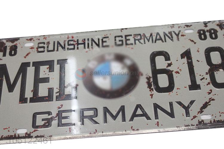 Recent Design Vintage Painting Music Guitar License Plate Metal Wall