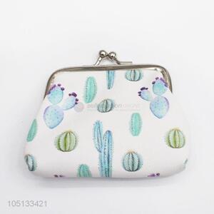 Cartoon Cactus Pattern Mini Bag PU Leather Coin Purse