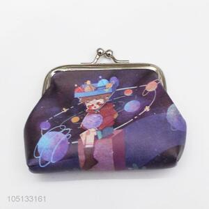 Promotion Mini Cartoon  Celestial Body And Boy Printed PU Leather Coin Purse