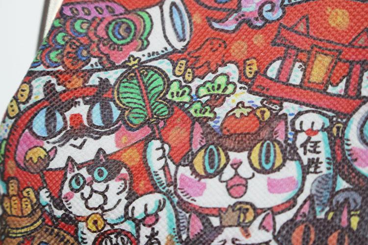 New Cartoon Cat Pattern PU Leather Mini Clutch Coin Purse