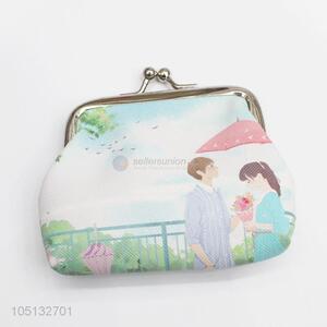 Promotional Gift Cartoon Couple Printed Coin Purse Small Change Bag