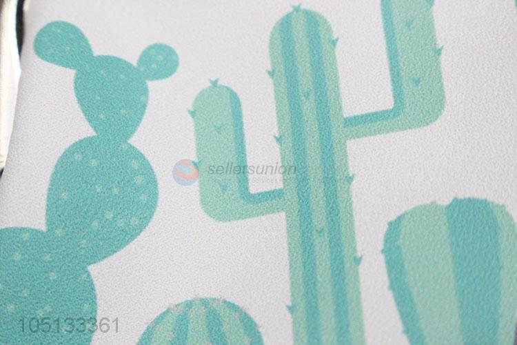 Lovely Cartoon Cactus Pattern PU Leather Mini Coin Purse