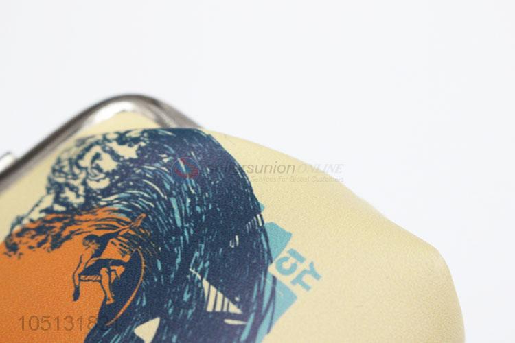 Mini Abstract Painting PU Leather Wallet Coin Bag for Promotion