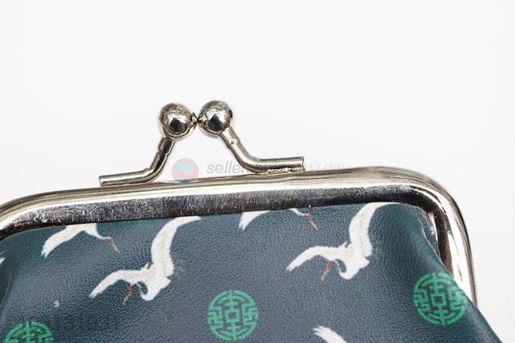 Popular Custom Cartoon Crane Printed PU Leather Coin Purses for Sale