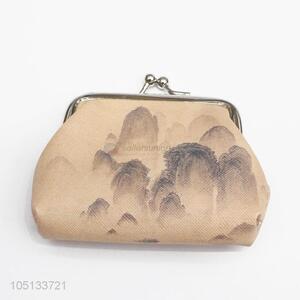 Simple Style Beautiful Chinese Painting PU Leather Coin Purse