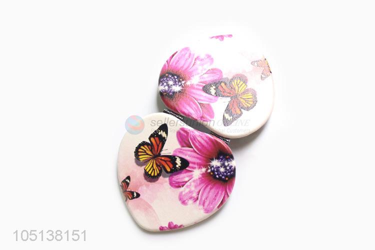 Wholesale new style heart shape makeup mirror double sided mirror