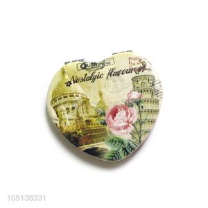 China wholesale heart shape double sided pocket mirror