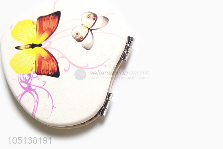 Cheap wholesale heart shape makeup mirror double sided mirror