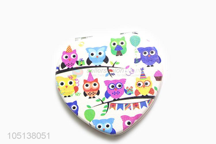 High quality heart shape double sided pocket mirror