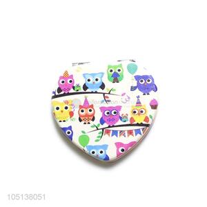 High quality heart shape double sided pocket mirror