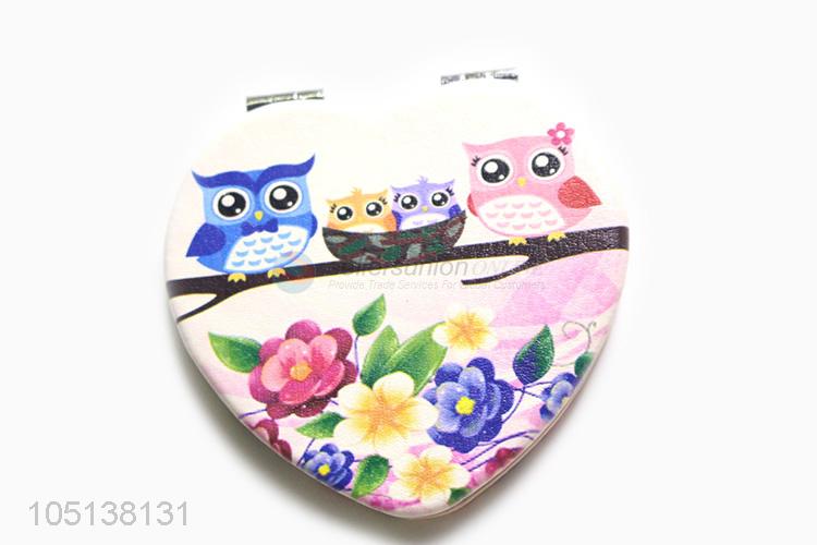 Most popular heart shape double sided pocket mirror