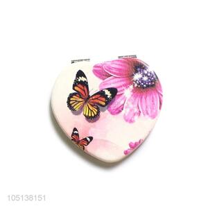 Wholesale new style heart shape makeup mirror double sided mirror