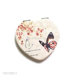 High sales heart shape double sided pocket mirror