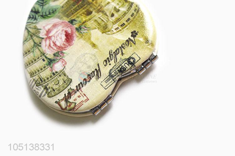 China wholesale heart shape double sided pocket mirror