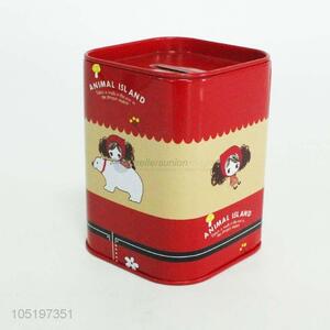 Cute Cartoon Pattern Tinplate Money Box