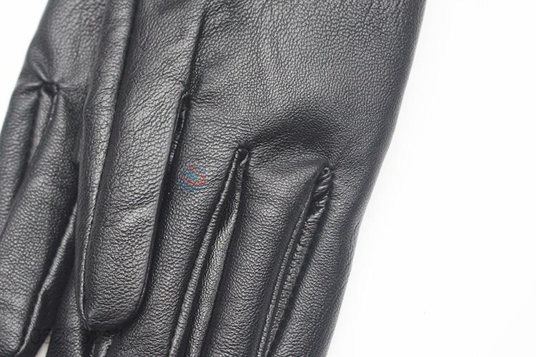 Wholesale cheap pu leather women winter gloves