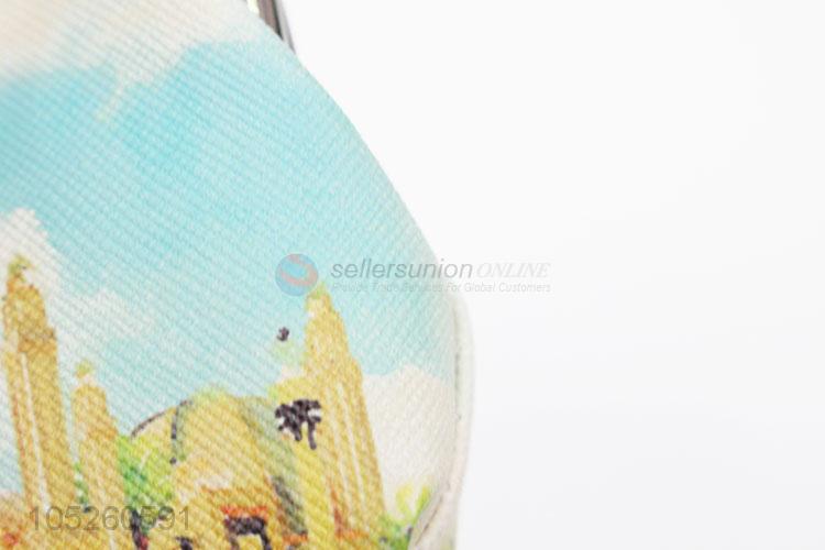 Printed PU Leather Beautiful Landscape Printed Coin Purse  for Women