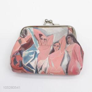 Mini PU Leather Artistic Pattern Coin Bag Small Pocket for Coin