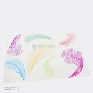 Wholesale Colorful Feather Printed Cool Waterproof Table Pad