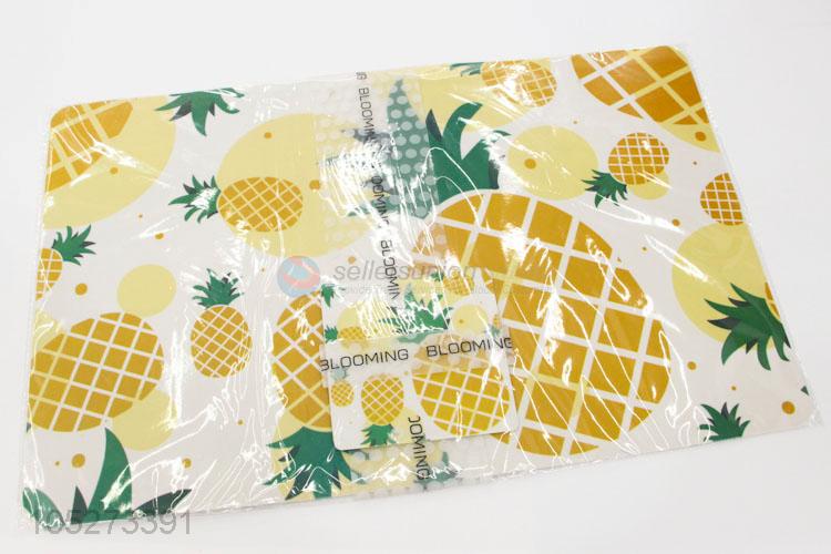 Custom Good Quality 6Pcs/Set Pineapple Pattern Coaster Tea Cup Mats and 6Pcs/Set Placemat Set