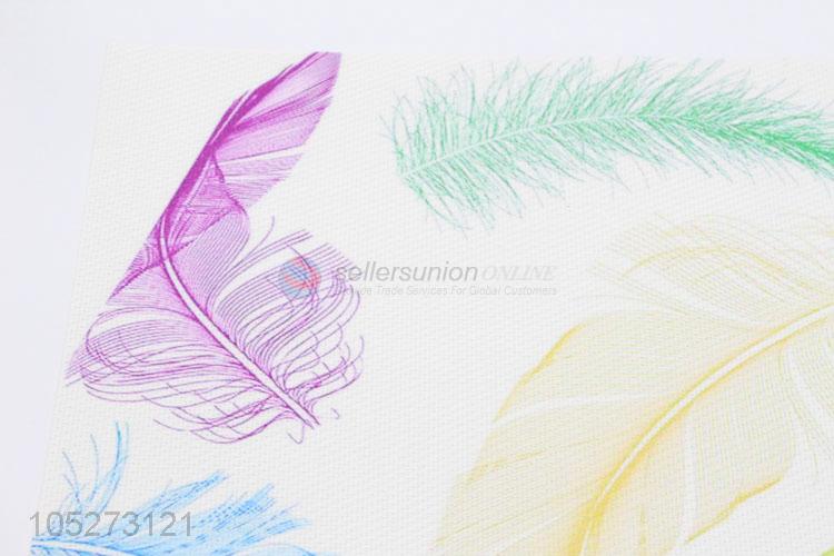 Wholesale Colorful Feather Printed Cool Waterproof Table Pad