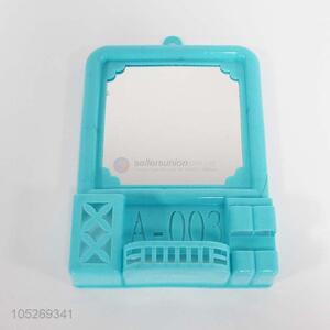 Factory sales sky blue plastic standing makeup mirror