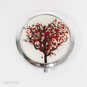 Promotional tree printing double sided folding cosmetic mirror