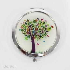 Wholesale tree printing double sided folding makeup mirror