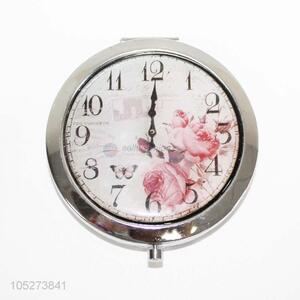 Fashion pocket watch  pritned double sided folding cosmetic mirror