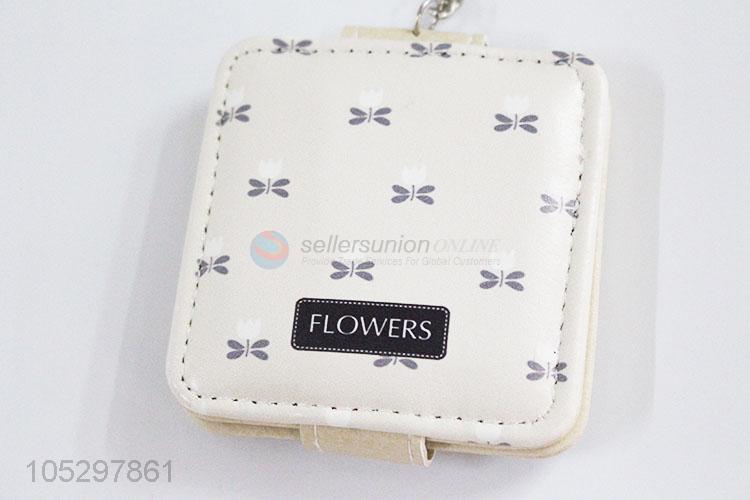 Best selling women printed pu cover cosmetic travel mirror