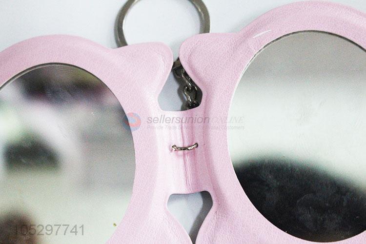 China OEM women printed pu cover cosmetic travel mirror