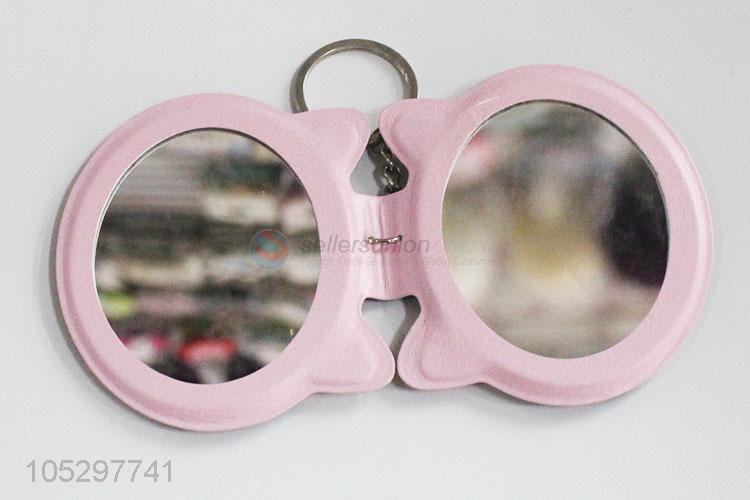 China OEM women printed pu cover cosmetic travel mirror