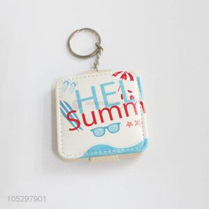 Recent design women printed pu cover cosmetic travel mirror