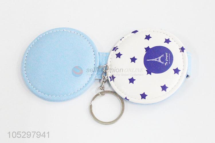 Promotional cheap women printed pu cover cosmetic travel mirror