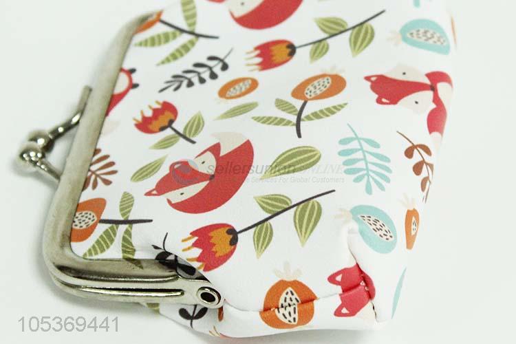 Nice Design Fashion Cartoon Fox Pattern Pu Coin Wallet Coin Purse