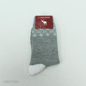 Good factory price grey christmas style winter socks