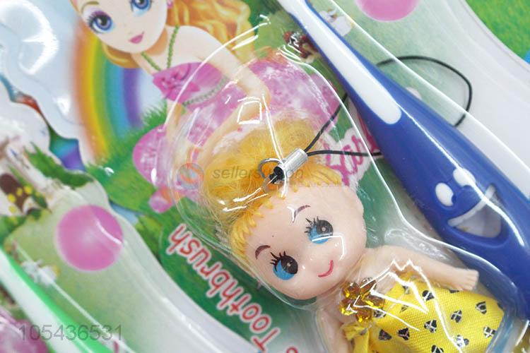 Wholesale Colorful Toothbrush With Cute Little Girls Doll