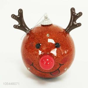 Promotional Wholesale Cartoon Elk Shape Christmas Ball With 3 Lights Festival Decorations