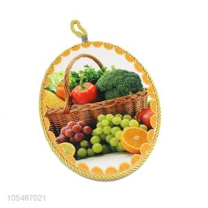 Custom Vegetable&Fruit Pattern Ceramic Placemat Fashion Mat