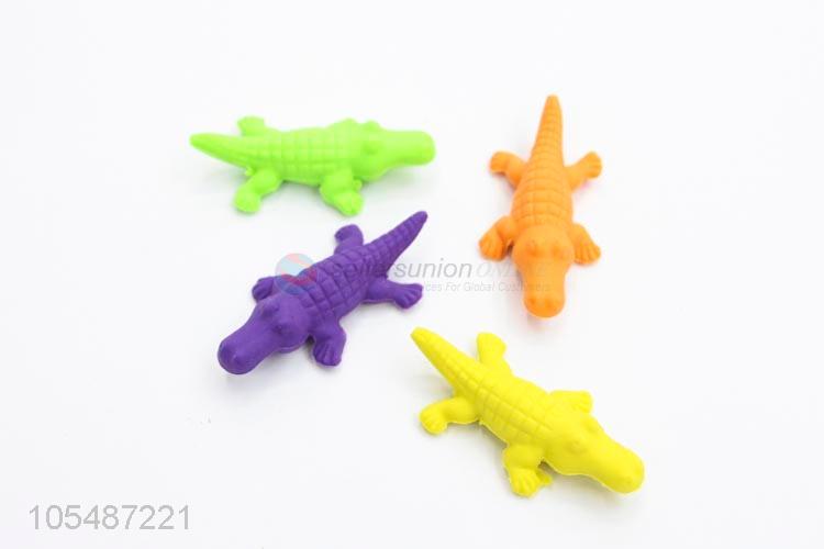 High quality promotional crocodile shape colorful children erasers