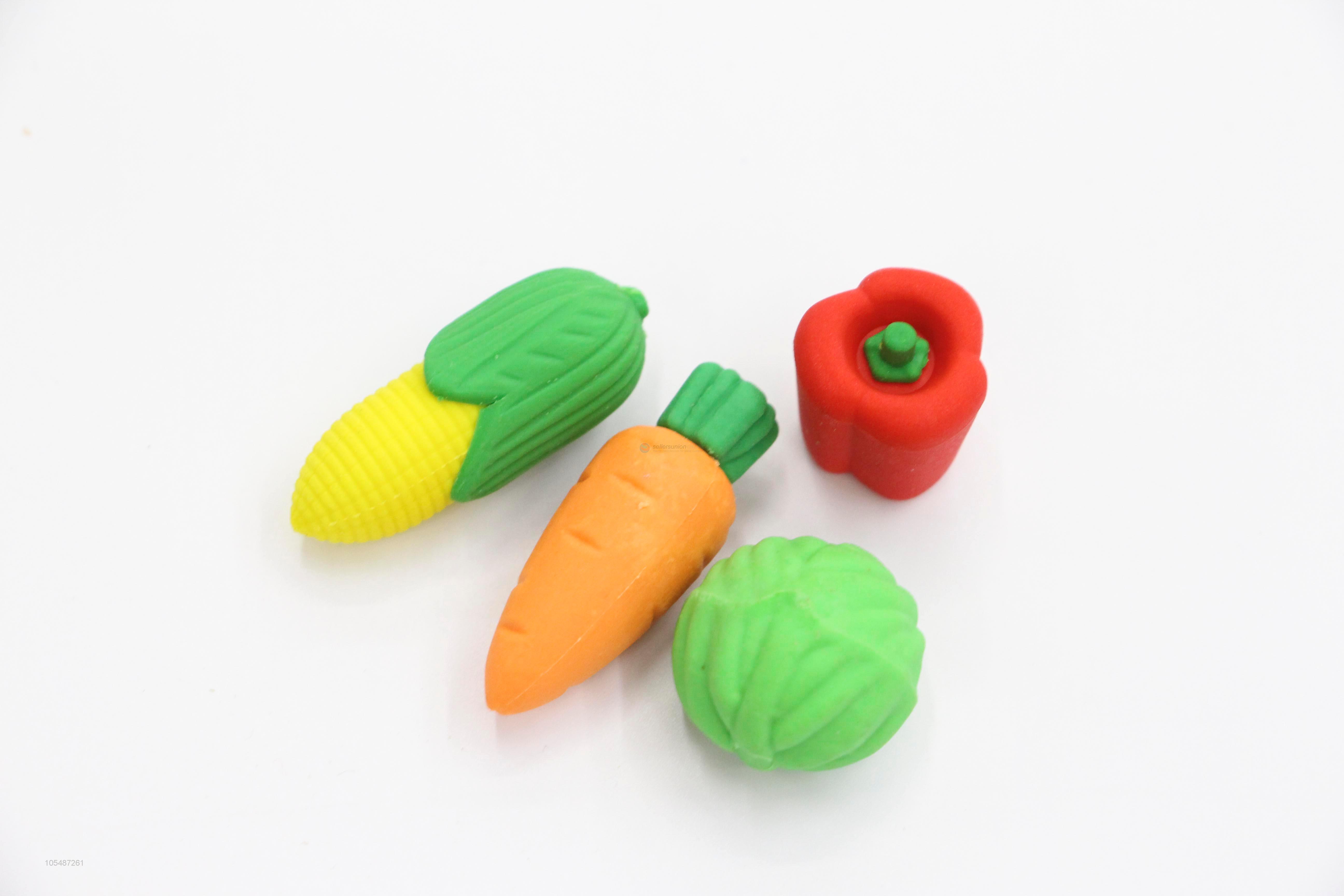 Manufacturer custom vegetables shape colorful children erasers