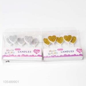 Popular Wholesale Gold Bling Love Heart Happy Birthday Candle